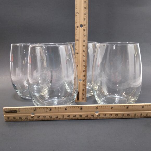 Set of 4 Libbey Clear 18 oz Large Stemless Wine Goblets Water Glasses 5" T GUC - Picture 7 of 7
